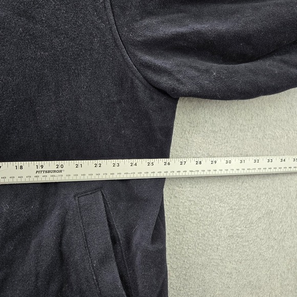 Abercrombie & Fitch Men Jacket XL Black Wool Blend Military Overcoat Italy - Picture 6 of 9